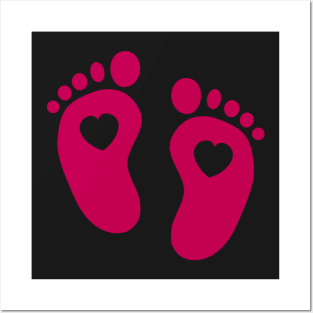 Pregnant Mother T-shirt Baby Foot Posters and Art